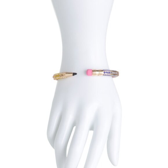 BETSEY JOHNSON Rainbow Crystal Pencil Bangle Bracelet - Picture 2 of 2